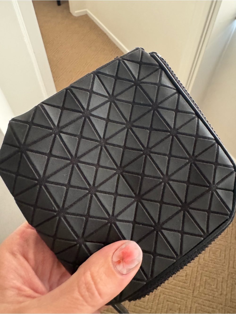 Bao Bao Issey Miyake Geometric Textured Zip Wallet in Black - Picture 13 of 13